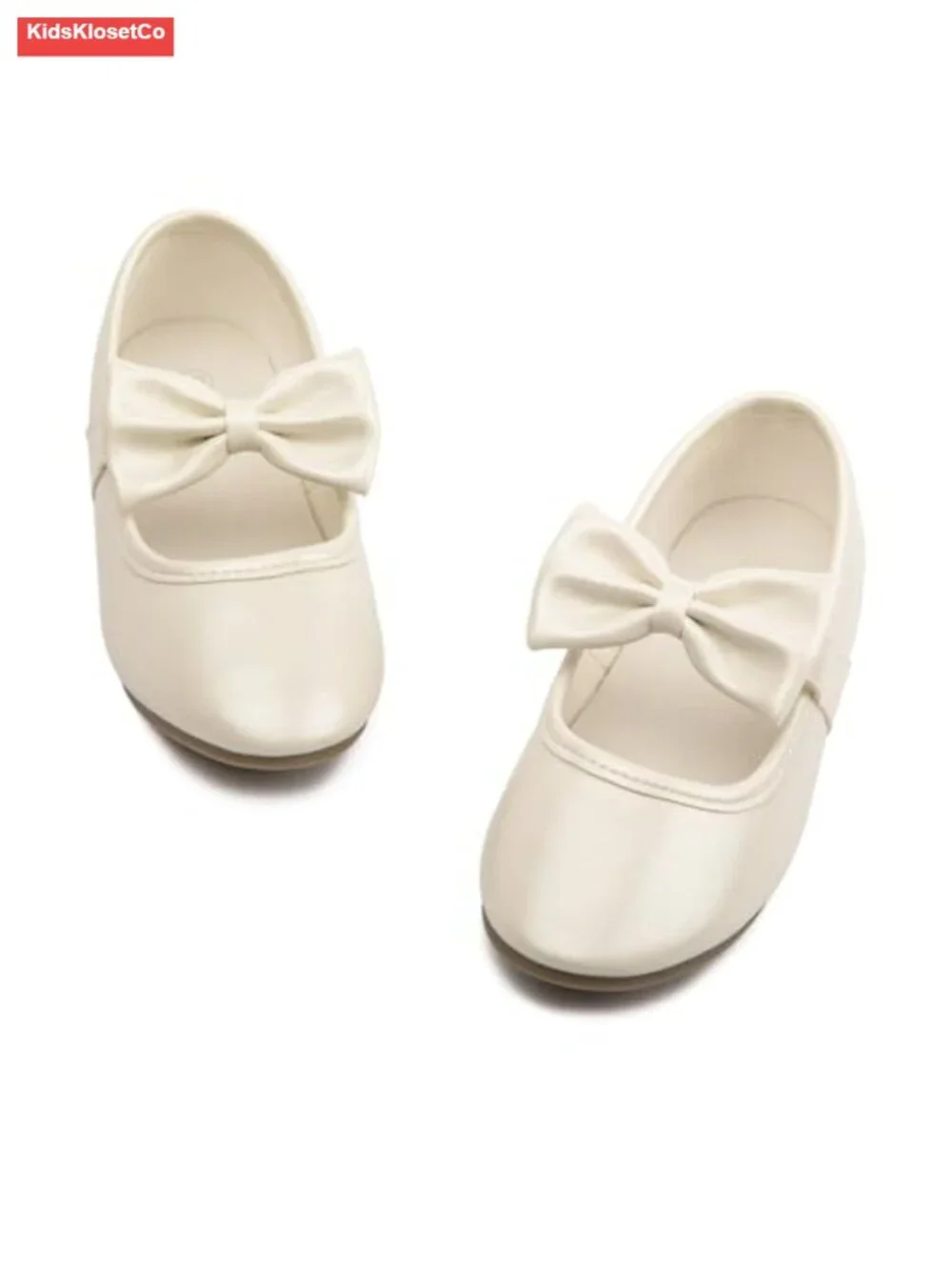 Mary Jane Flats for Girls - Ballet Shoes with Bow, Elastic Strap, Anti-Slip Sole